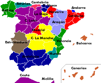 Espanha Mapa Com Pino Capital País Dois Tipos Mapa Espanha imagem